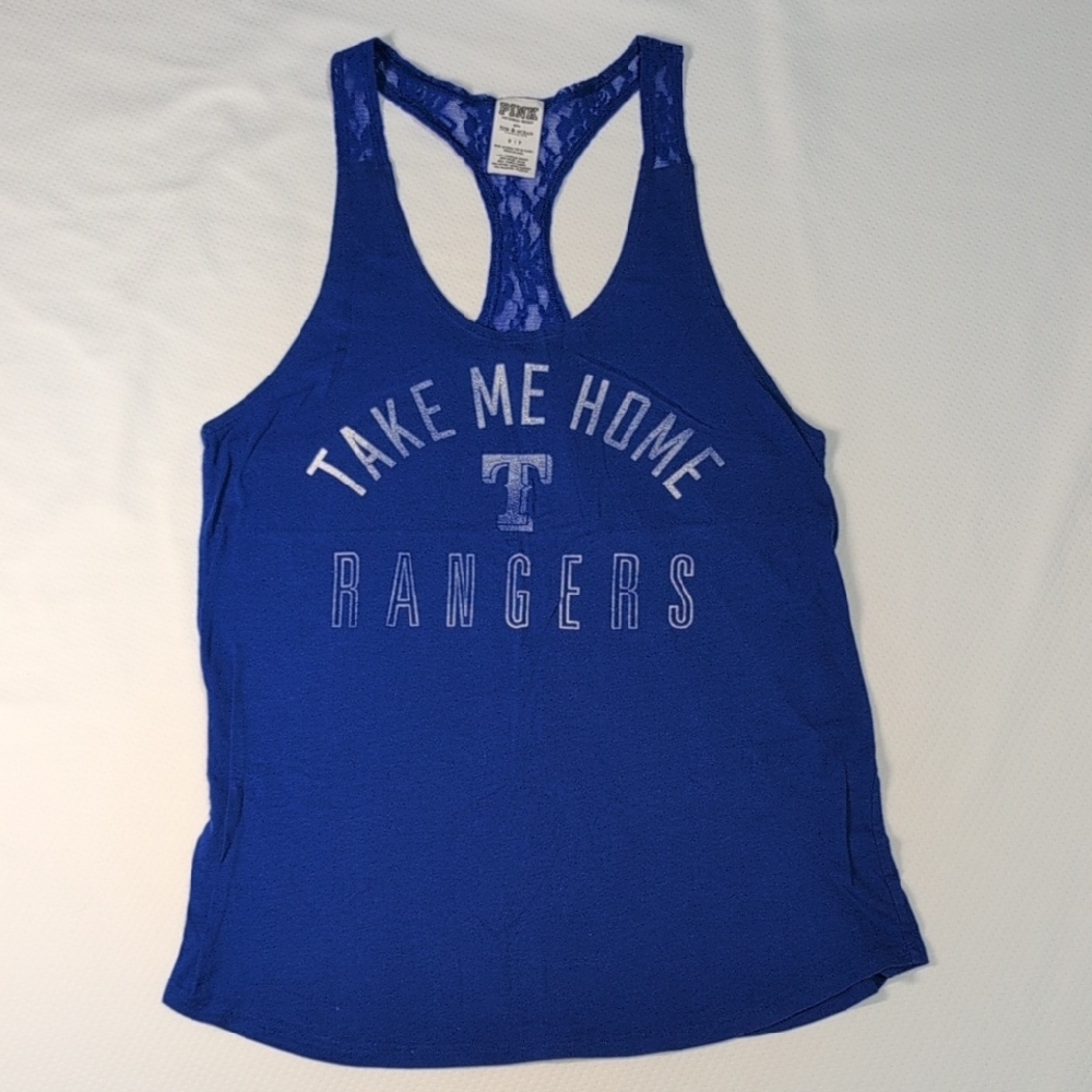 PINK Victoria's Secret Blue Texas Rangers Baseball Tank Top